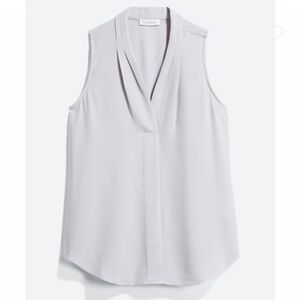 Calvin Klein Callia V-Neck Blouse Gray Sleeveless Top